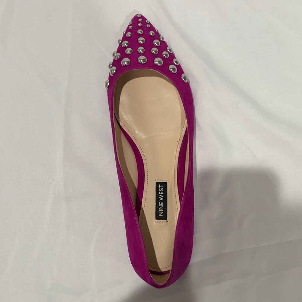 Nine West “Adalyn” Fuchsia Studded Flats - Picture 5 of 10